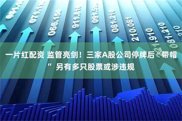 一片红配资 监管亮剑！三家A股公司停牌后“带帽” 另有多只股票或涉违规