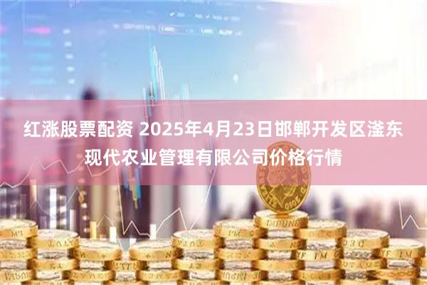 红涨股票配资 2025年4月23日邯郸开发区滏东现代农业管理有限公司价格行情