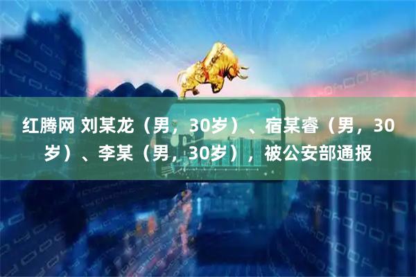 红腾网 刘某龙（男，30岁）、宿某睿（男，30岁）、李某（男，30岁），被公安部通报